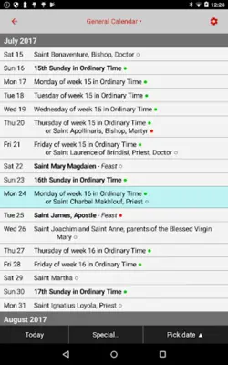 Catholic Calendar from Universalis android App screenshot 9